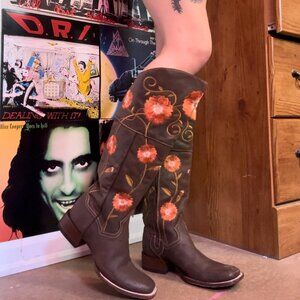 Dan Post RENATA (Sz 9) Women's Flower Knee-High Western Boots